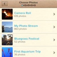 Photo album list in Mosaic app